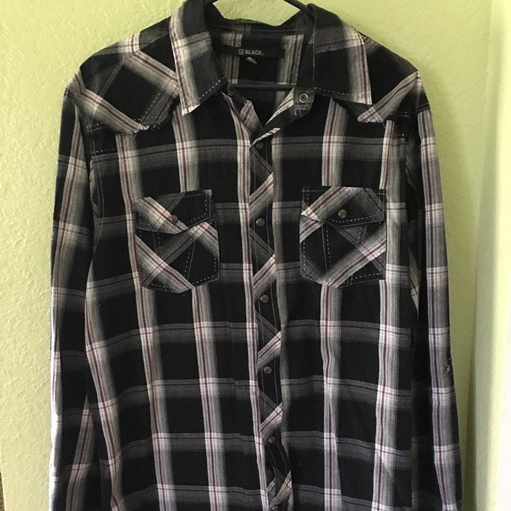 Carbon Black Slim Fit Button Down Shirt